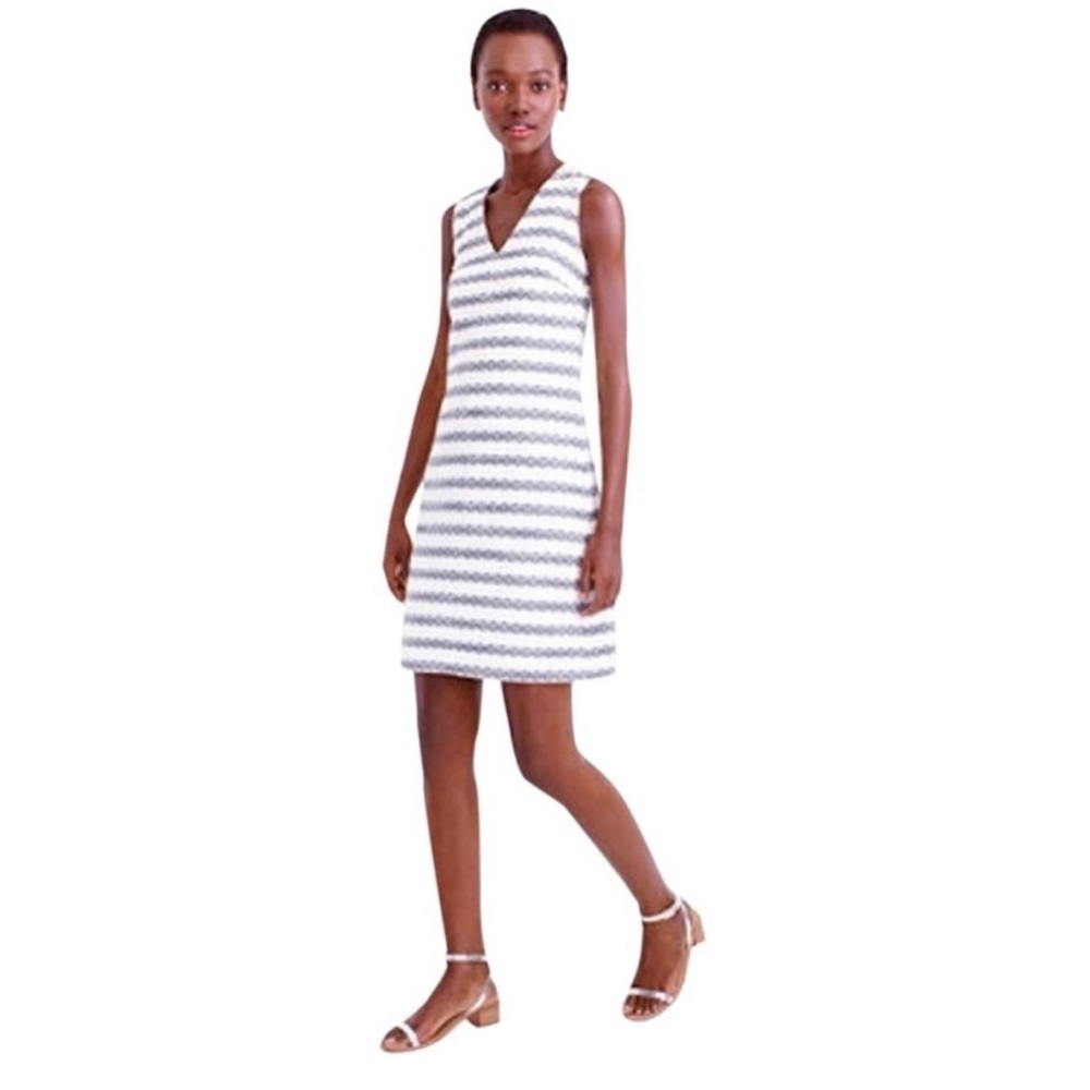 J.Crew black and white striped mini dress